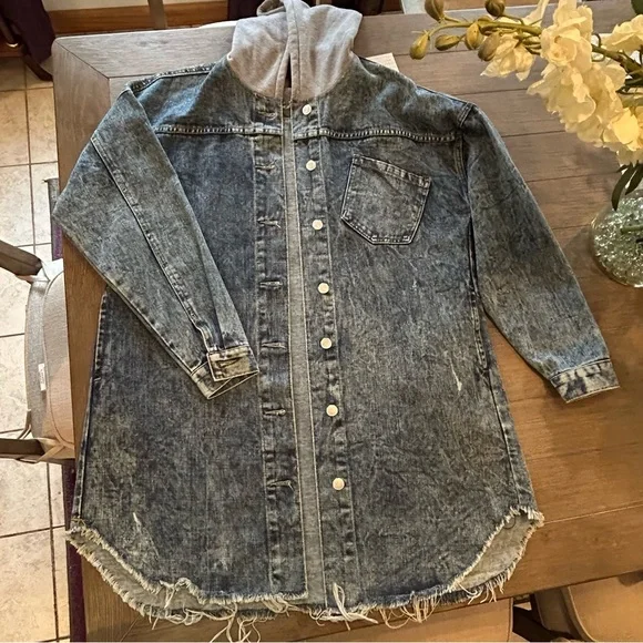 Denim Hooded Jacket for Women - Picture 3 of 11